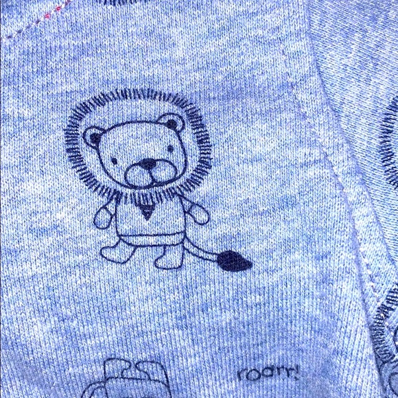 Gymboree Blue Long Sleeve Lion Print Zipper Hoodie Sweatshirt Size 0-3 Months - Picture 4 of 6